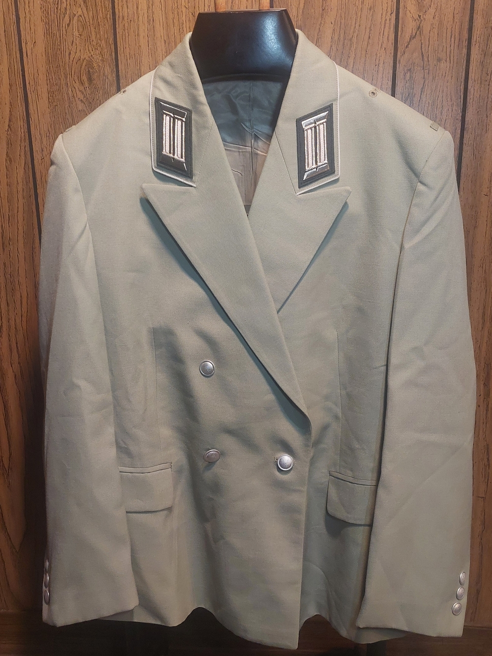 East German Military Dress Jacket Vintage 80s Green K52 Medium